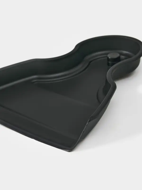 Щетка с совком "Meli", бамбуковая ручка, цвет черный 18х14 см