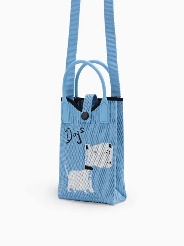 Сумка подр Пес, 12*4*17, отд на кнопке, дл ремень, голубой