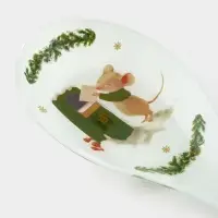 Подставка под ложку Доляна &laquo;Новогодние зверята&raquo;, 26.5&times;10&times;2 см, стекло, белая