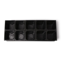 Набор для рассады: стаканы по 1 л (10 шт.), поддон 61 &times; 23 см, чёрный