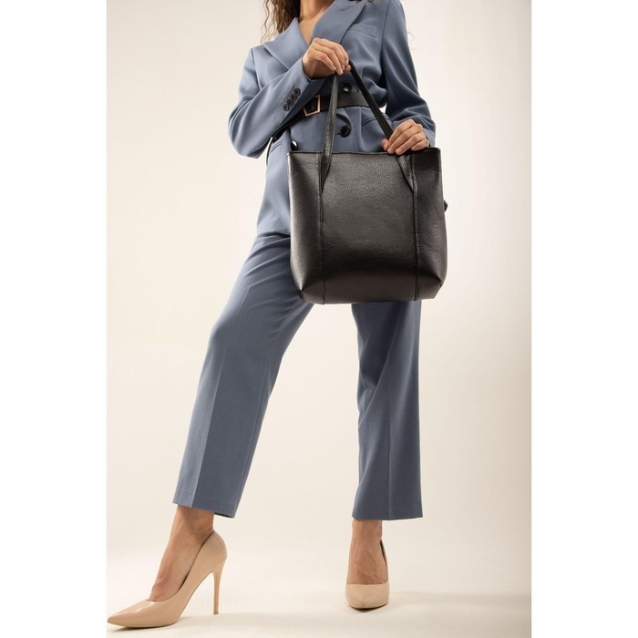 Сумка-тоут на молнии, цвет чёрный