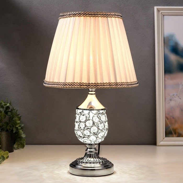 Лампа настольная 16433/1SL Е27 40Вт серебро 25х25х41 см RISALUX