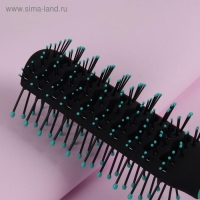 Расчёска массажная, вентилируемая, 4,5 &times; 23 см, цвет чёрный/бирюзовый