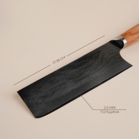 Нож кухонный SL Home &laquo;Оливия&raquo;, топорик, лезвие 17,78 см, дамасская сталь, цвет коричневый