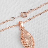 Гарнитур 3 предмета: серьги, кулон, кольцо безразмерное &laquo;Эдель&raquo; эллипс резной, цвет золото, 45 см