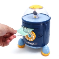 Копилка &laquo;Ракета&raquo;, свет, звук, засасывает купюры, цвет синий