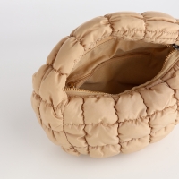 Сумка молодёжная на молнии, цвет бежевый