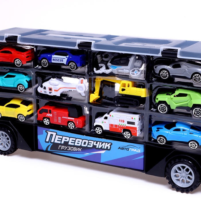 Грузовик &laquo;Перевозчик&raquo;, в комплекте 10 машин и 2 вертолёта
