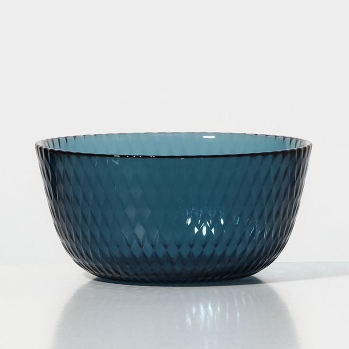 Салатник стеклянный &laquo;Идиллия&raquo;, d=12 см, цвет лондон топаз