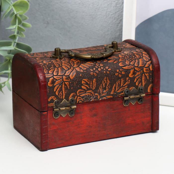 Шкатулка сундучок "Цветочный узор" 10х15х10,5 см