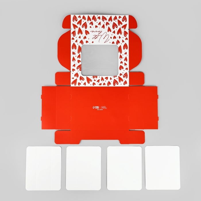 Коробка для эклеров с вкладышами &laquo;С любовью&raquo;, 20 х 15 х 5 см