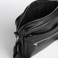 Сумка мужская через плечо TEXTURA, искусственная кожа, цвет чёрный