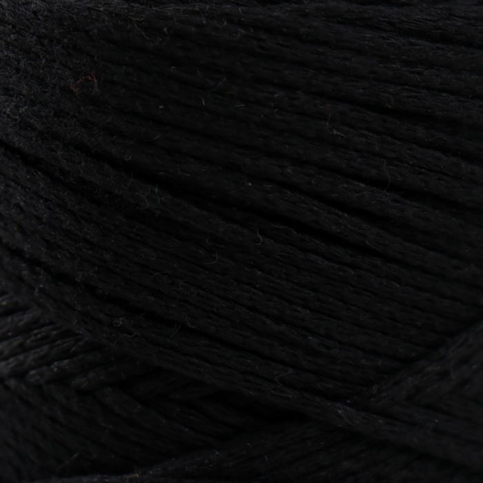 Пряжа "Macrame Cotton" 20% полиэстер, 80% хлопок 225м/250гр (750 черный)