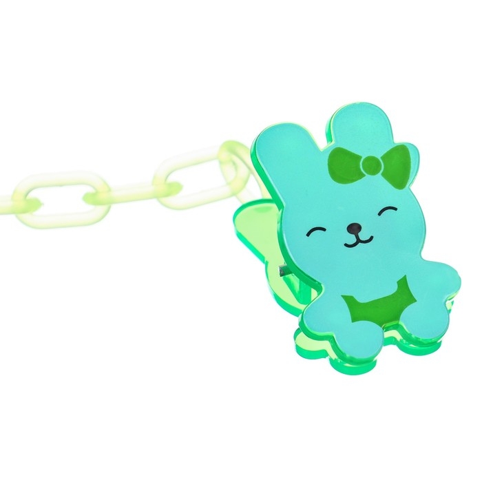 Соска - пустышка силиконовая классическая, от 6 мес., с колпачком + держатель &laquo;Зайка&raquo;, цвет зеленый