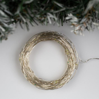 Гирлянда &laquo;Нить&raquo; 10 м роса, IP20, серебристая нить, 100 LED, свечение белое, мерцание белым, 12 В