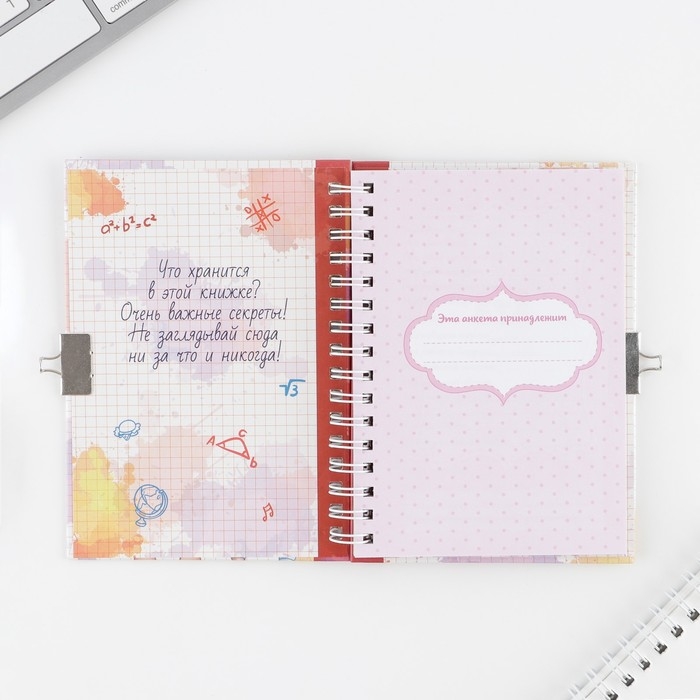 Анкета на замочке, в твердой обложке А6, 40 листов &laquo;Мои школьные друзья&raquo;