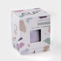 Кружка керамическая с деревянной крышкой и ложкой &laquo;Котик&raquo;, 500 мл, цвет и рисунок МИКС