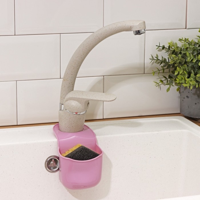 Подставка для губки Доляна &laquo;Базис&raquo;, 18&times;8&times;3,5 см, цвет МИКС