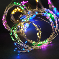 Гирлянда &laquo;Занавес&raquo; 2.8 &times; 3 м роса на крючках, с пультом, IP20, серебристая нить, 300 LED, свечение мульти, 8 режимов, USB