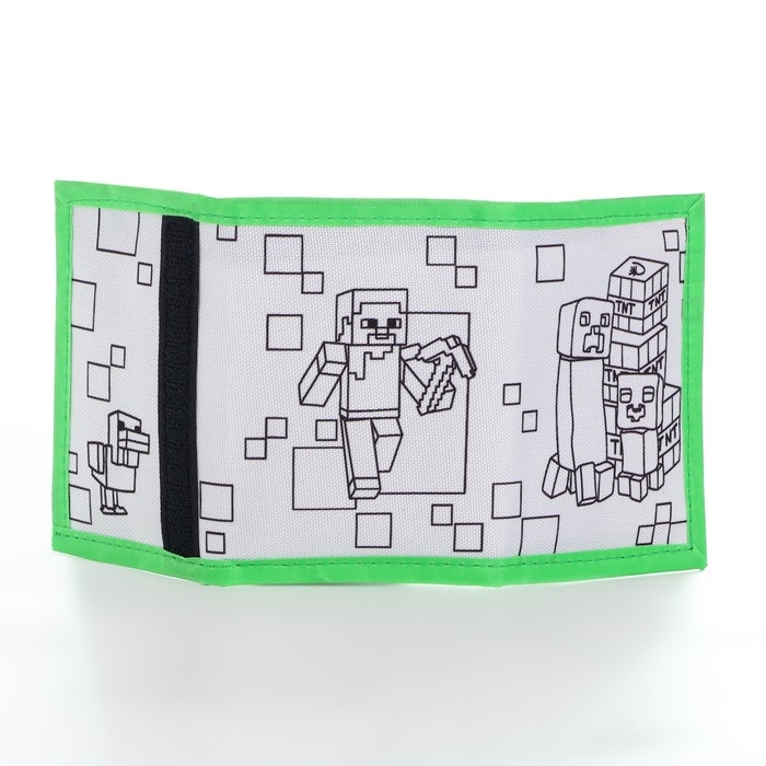 Кошелек  на липучке под раскраску "Пиксельный мир"