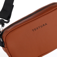Сумка женская на молнии, TEXTURA, маленький размер, длинный ремень, цвет коричневый