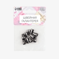 Наконечник для шнура, d = 4 мм, 12 &times; 8 мм, 10 шт, цвет чёрный никель