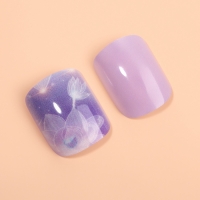 Накладные ногти &laquo;Сирень&raquo;, 24 шт, с клеевыми пластинами, форма мягкий квадрат, сиреневые