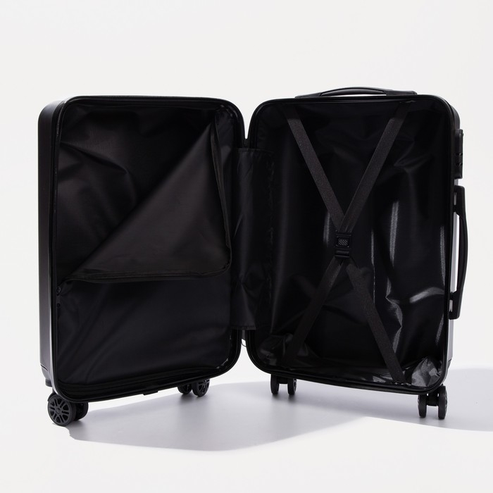 Чемодан малый 36 л (S), отдел на молнии, кодовый замок, цвет чёрный