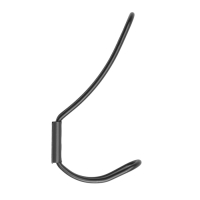 Крючок мебельный ТУНДРА TKD009, двухрожковый, черный, 5 шт