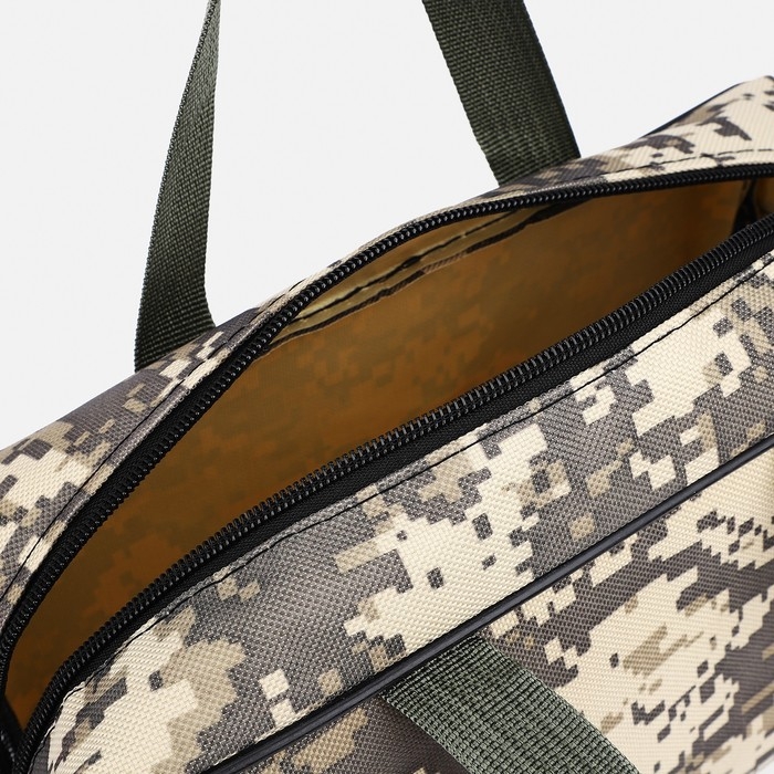 Косметичка на молнии, цвет хаки/серый