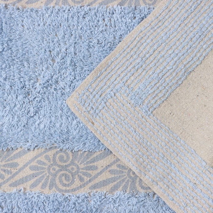 Коврик для дома Доляна &laquo;Вензель&raquo;, 50&times;80 см, цвет голубой