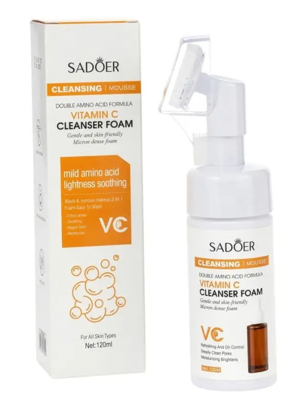 Пенка для умывания с щеткой, с витамином С, 120 мл