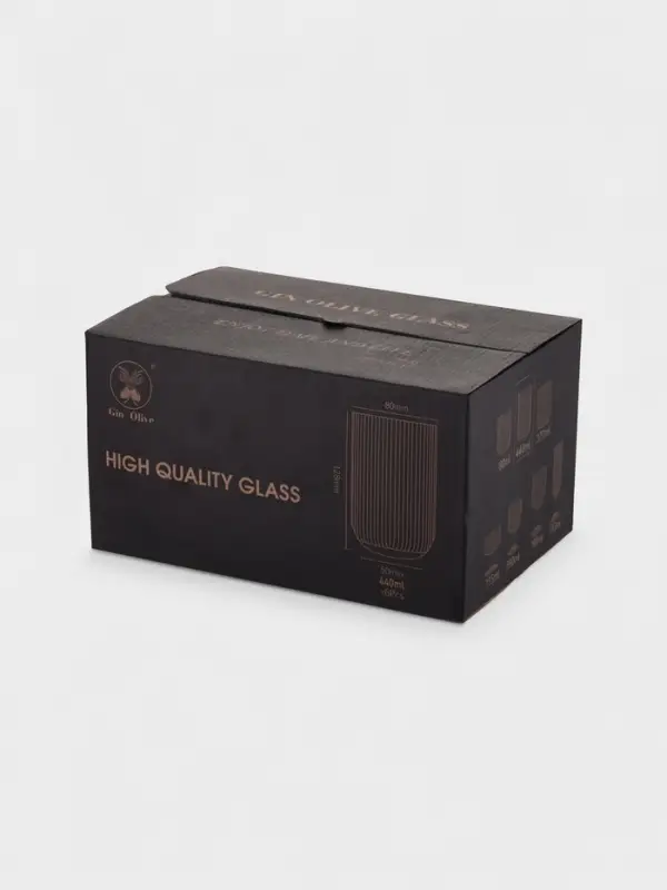 Набор стаканов 6 шт, 400 мл, золотой обод