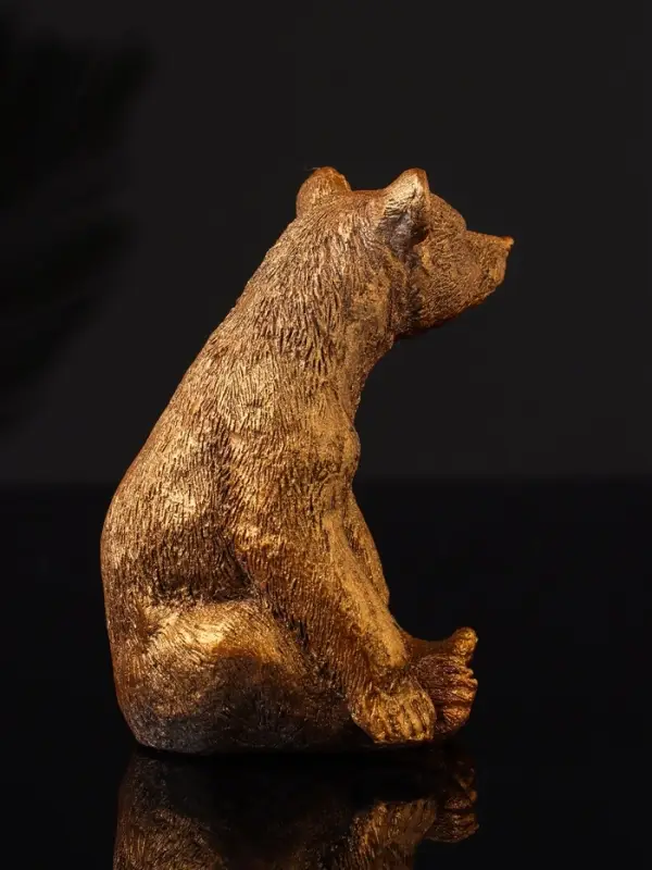 Фигура "Медведь сидит", 9х6 см, бронза