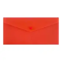 Папка-конверт на кнопке travel, 150 мкм, Calligrata Standard, прозрачная, красная