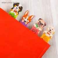 Закладки фигурные, картонные 5 шт &laquo;Забавные песики!&raquo;