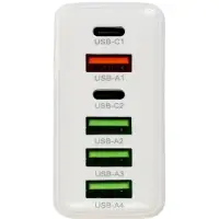 Сетевое зарядное устройство Luazon LZZ-23, 4 USB, 2 Type-C, 3 А, белое