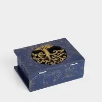 Шкатулка "Древо" 19х15х7 см, МДФ, цв. синий