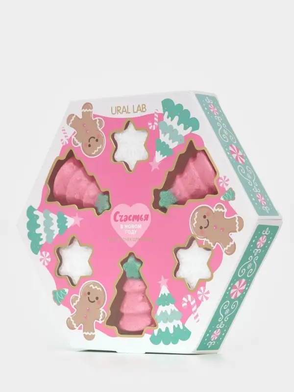 Бомбочки для ванны &laquo;Счастья в Новом году&raquo;, набор 6 шт, URAL LAB