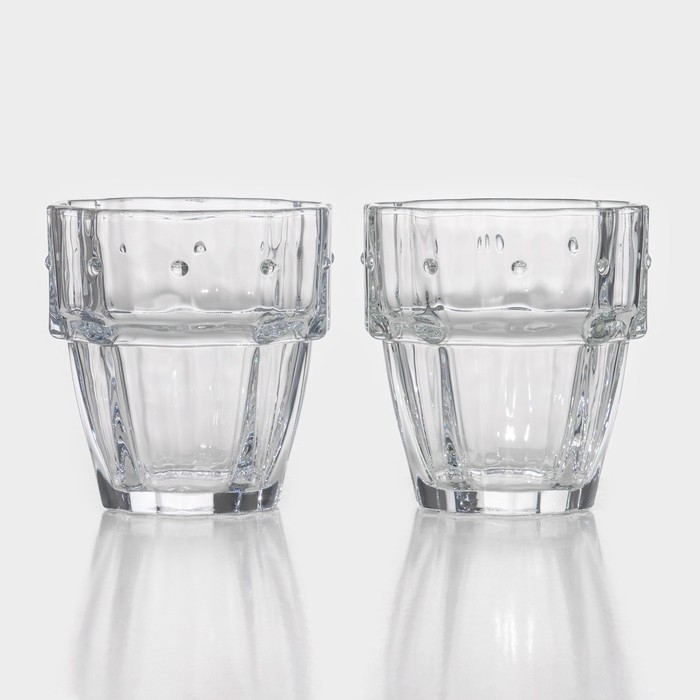 Набор для напитков из стекла Доляна &laquo;Аква&raquo;, 5 предметов: кувшин 1,2 л, 2 кружки 285 мл, 2 стакана 285 мл