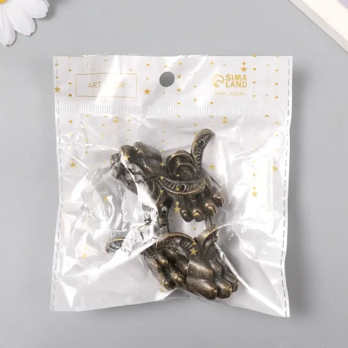 Уголок (ножка) для шкатулки "Лапа"  набор 4 шт 4,3х3,4 см