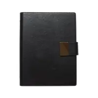 Органайзер на кольцах, А5, с хлястиком, 80л, линия, к/зам, Черный