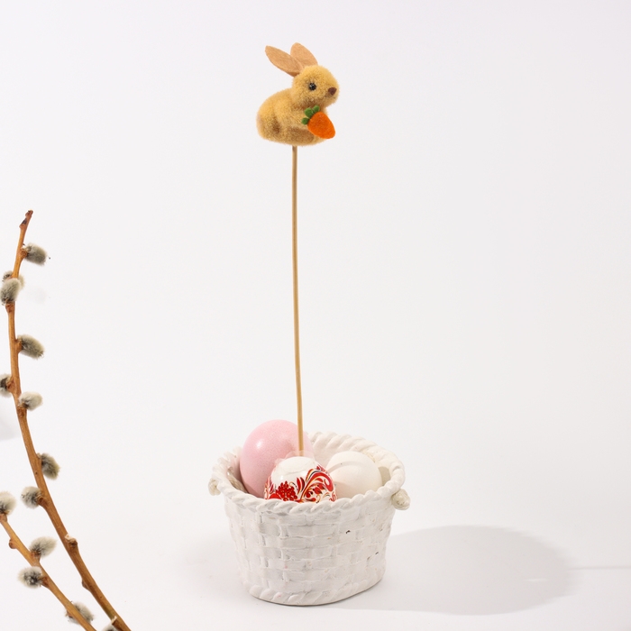 Пасхальный декор на палочке &laquo;Зайчик&raquo;, 4,5 &times; 6 &times; 31 см