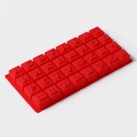 Форма для шоколада Доляна &laquo;Алфавит&raquo;, силикон, 35&times;18 см, 32 ячейки (3,7&times;3,7&times;3 см), цвет МИКС