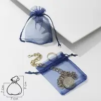 Набор мешочков подарочных 100шт. 7*9 см ( + - 1 см), цвет тёмно-синий (1716479)