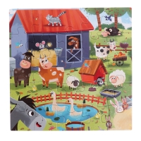 Пазлы 4 в 1 &laquo;День на ферме&raquo;, 25, 36, 49, 64 элемента