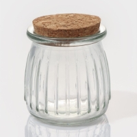 Набор баночек стеклянных для специй с пробковой крышкой Доляна &laquo;Парфе&raquo;, 200 мл, 7,4&times;8 см, 12 шт