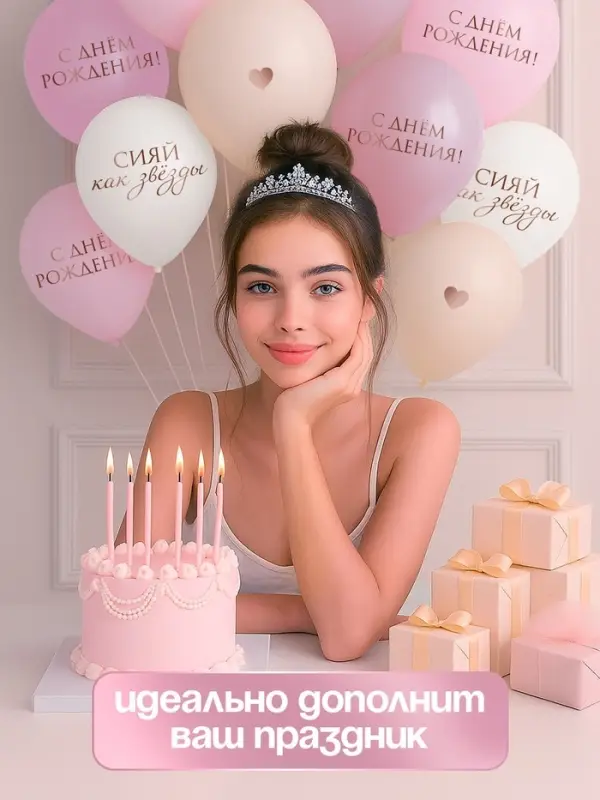 Воздушный шар латексный 12" &laquo;Сияй, как звёзды&raquo;, бежевый, пудровый, белый металлик 5 шт.