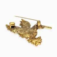 Брошь "Калибри", цветная в чернёном золоте