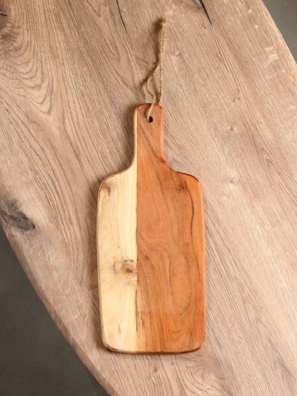 Доска разделочная прямоугольная "Синие птицы" дерево манго 41х18 см